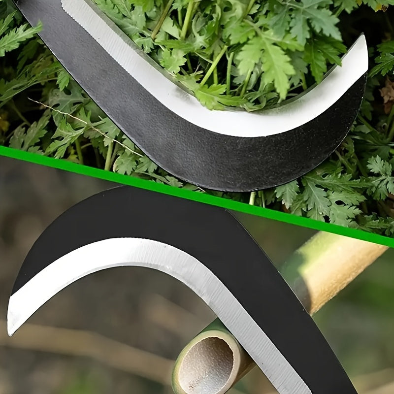 Cuchilla de hierro de acero de alta calidad para jardinería, poda y cortar leña - Cuchillo de hierro de acero de manganeso duradero con estructura, tratamiento de agua y fuego, ideal para acampar al aire libre, cortar césped y cosechar cultivos, herramie