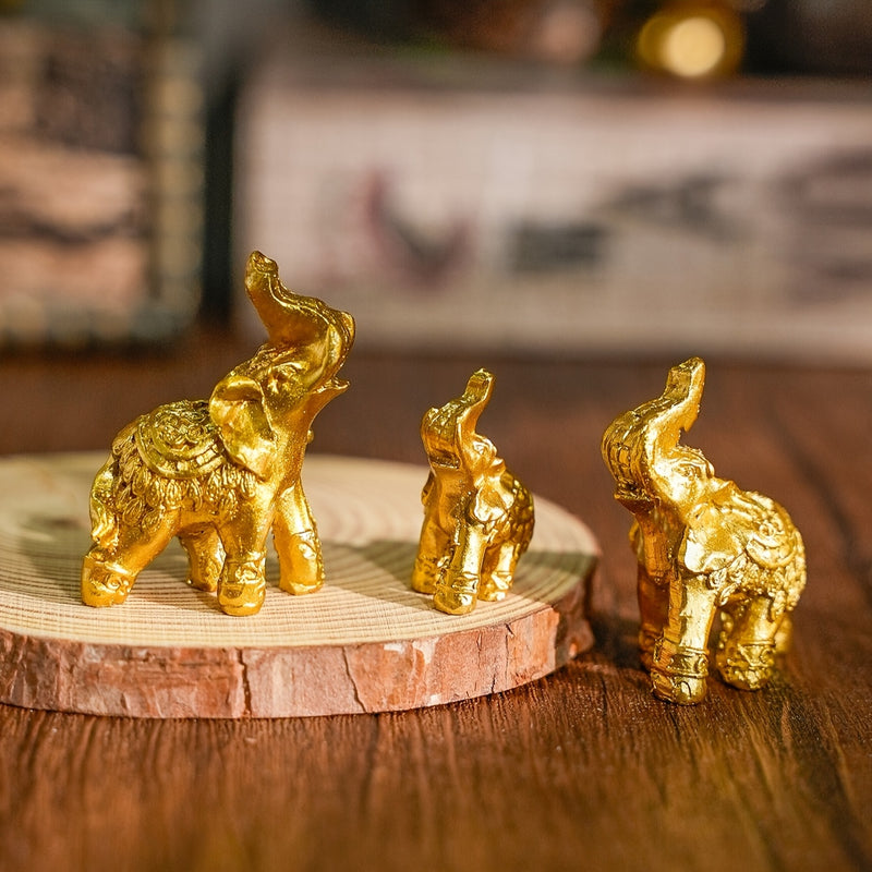 3 piezas de Figuras de Familia de Elefantes, Talladas en Resina, Decoración Versátil para Interior y Exterior, Ideal para Acción de Gracias, San Valentín, Regalos de Día del Padre y Día de la Madre, No Requiere Electricidad