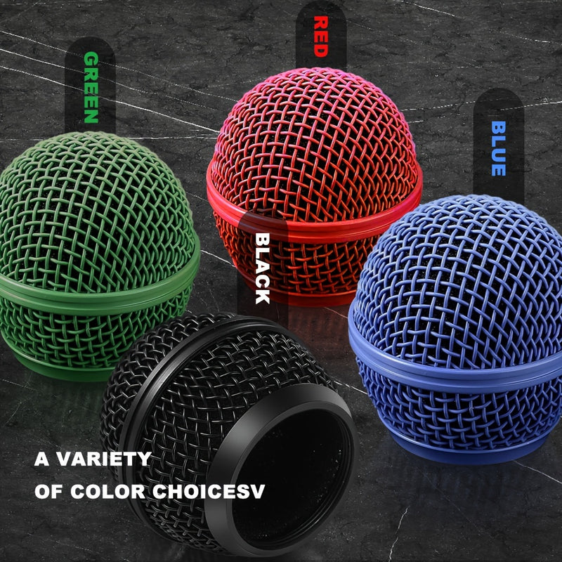 Capuchón de Malla Metálica BOMGE para Shure SM58/BETA58 - Compatible con BLX4, PGX4, QLXD4, SLX4, ULXD4 - Cápsula Profesional en Rojo, Verde, Azul y - Reducción de Ruido & Durabilidad para Estudio, Podcasting y Presentaciones En Vivo - Accesorio Compatib