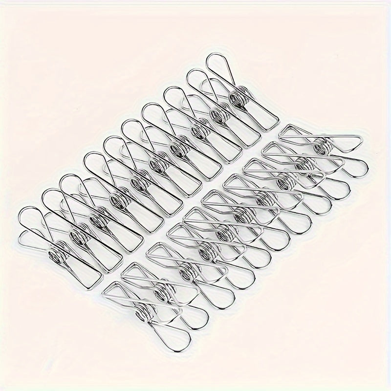 Pinza de Ropa de Acero Inoxidable Sólida, Clip para Pantalones, Clip Multiusos para el Hogar, Clip para Secar Ropa, Clip para Calcetines, Clip para Bolsas de Snacks, Clip de Sellado Simple, Clip para Cuerda, Pinzas para Ropa