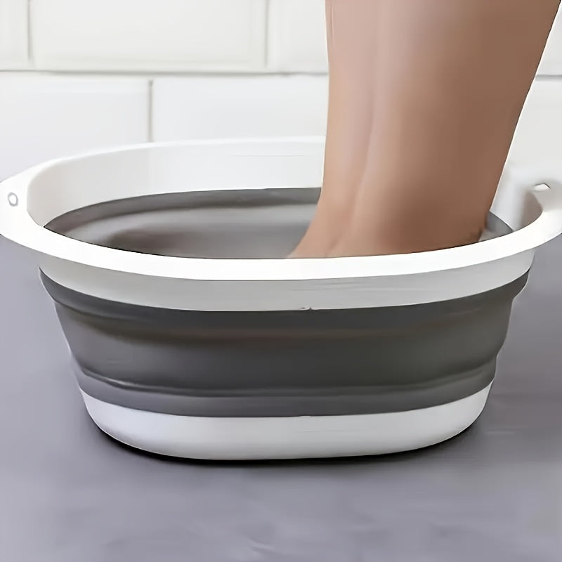 Baño de Pies Plegable, Tina Portátil con Tapa para Remojo de Pies, Masajeador de Pies Plegable, Bañera de Acupresión, Adecuado para Baño, Sala, Dormitorio y Caravana