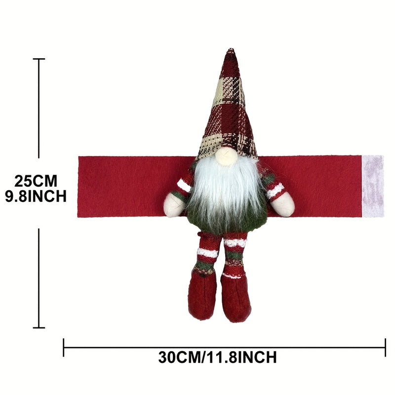 Decoración navideña de gnomo de tela vintage, paquete de 1, Tomte escandinavo a cuadros, muñeco de Papá Noel sin rostro hecho a mano, adorno festivo para las fiestas y el año nuevo para la decoración del hogar, sin electricidad, sin plumas.