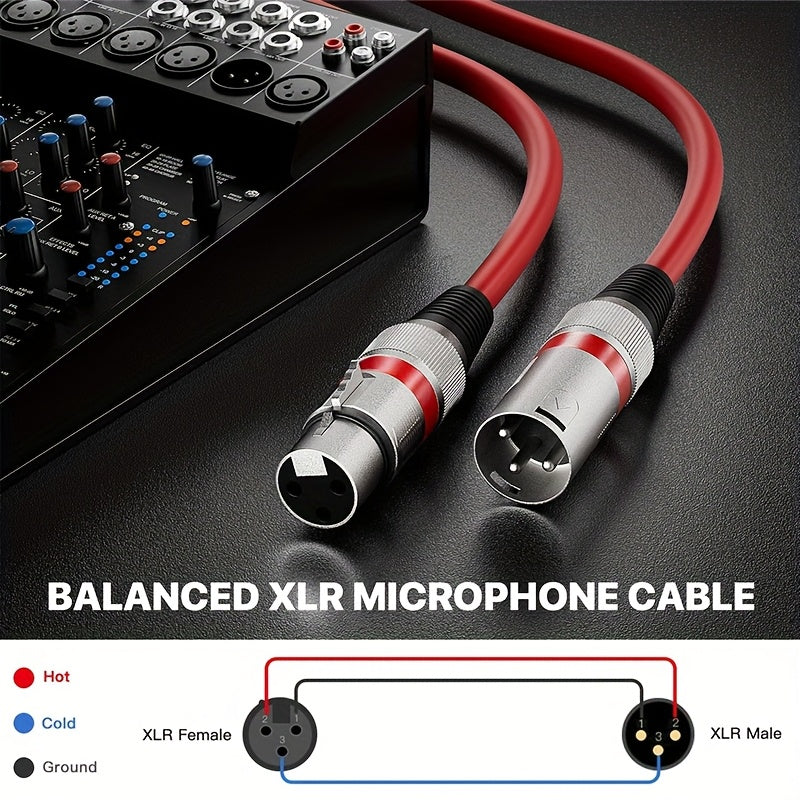 2 piezas, cable XLR de 7,62 metros y 10,67 metros - 2 piezas, cable XLR de 3 pines para micrófonos, mezcladores, estudios de grabación, podcasts, micrófonos de contenido de grabación, micrófonos de juego, micrófonos inalámbricos profesionales, utilizados