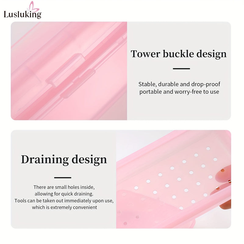 1pc LUSLUKING Esterilizador Portátil para Herramientas de Uñas - Desinfección sin Batería para Instrumentos de Manicura (Cortaúñas, Tijeras, Pinzas), Estuche de Doble Capa y Almacenamiento, Material Hipoalergénico, Uso en Viajes y Salones, Diseño Compact
