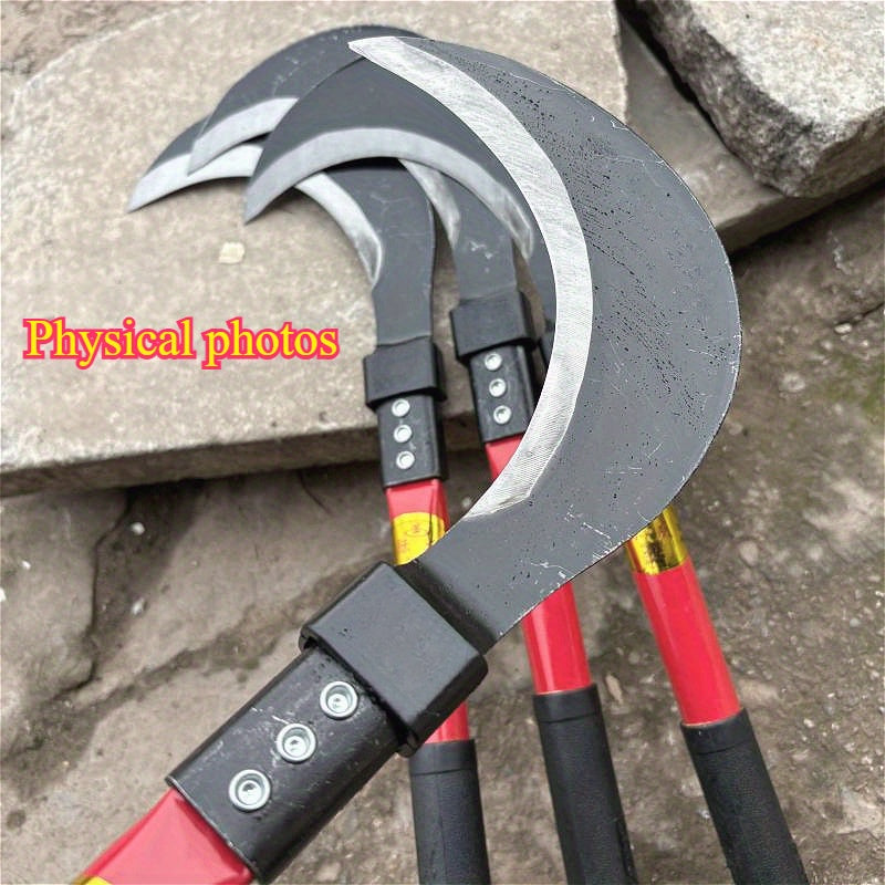 Guadaña de Acero Curvado Reforzada para Corte de Hierba, Tala de Bambú y Recolección de Jade Artificial - Herramienta Esencial para Jardinería y Poda