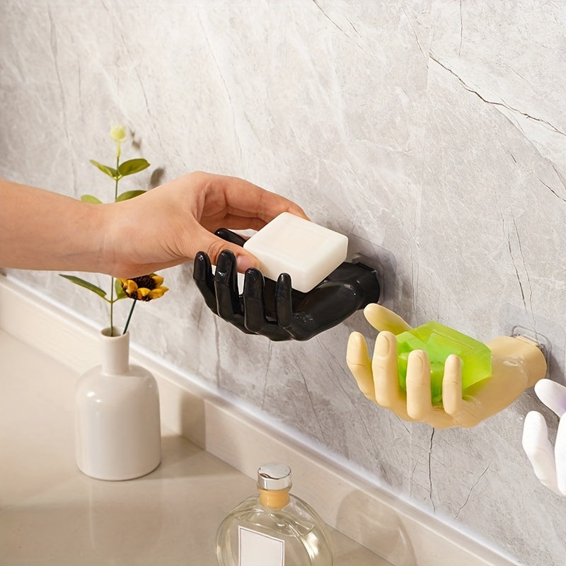 1 gancho adhesivo en forma de palma, accesorio de almacenamiento sin marcas para pared, práctico para oficina, ideal para baños, habitaciones u oficinas, para colgar llaves, joyas, bufandas o jabón