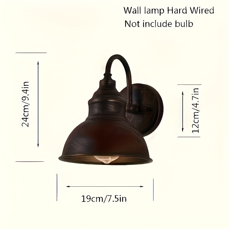 1 pieza, lámpara de pared industrial para granja, fijo en la pared, retro, base de bombilla E26/E27, acabado metálico pulido, ideal para dormitorio, pasillo, decoración de porche, no incluye bombilla, iluminación de pasillo | Lámpara de pared moderna | L