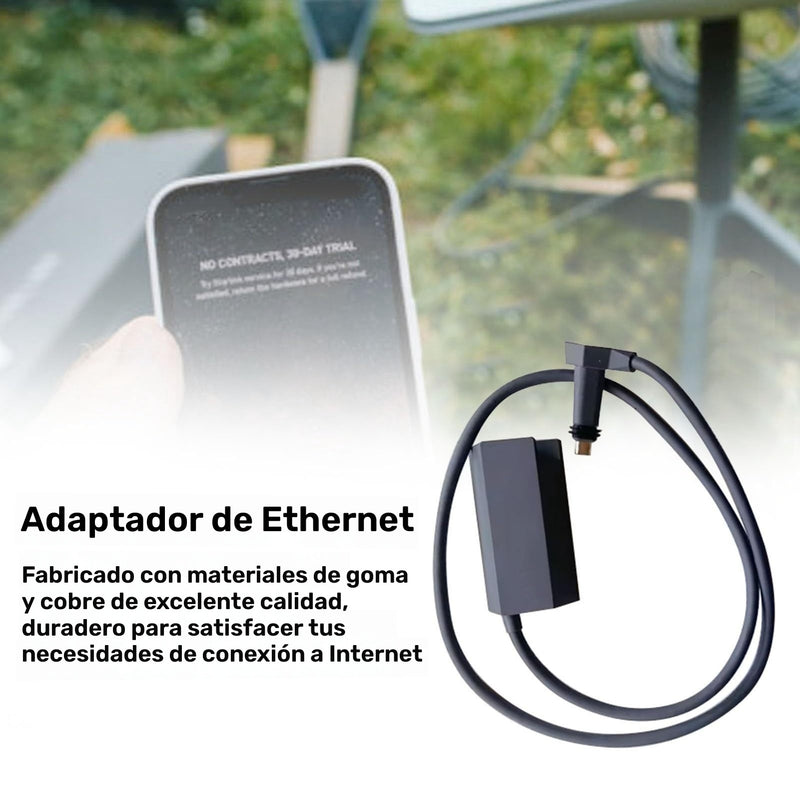 Adaptador Ethernet Starlink para Red Externa Cableada, Adaptador Ethernet Starlink para V2 Gen2, Adaptador Ethernet Starlink para Internet Satelital V2 con Placa Rectangular, Conexión Estable