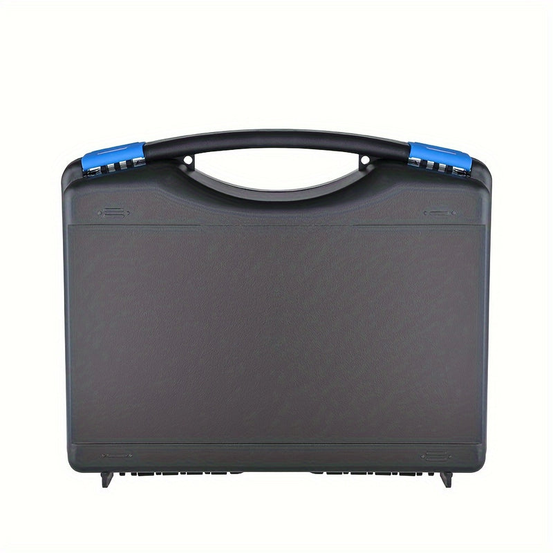 Estuche de Transporte Duro y Duradero Heikuding en Negro con Interior de Espuma Pluck, Mango Rojo y Etiqueta Adhesiva - Ideal para Teléfonos, GoPro, Cámaras, Micrófonos