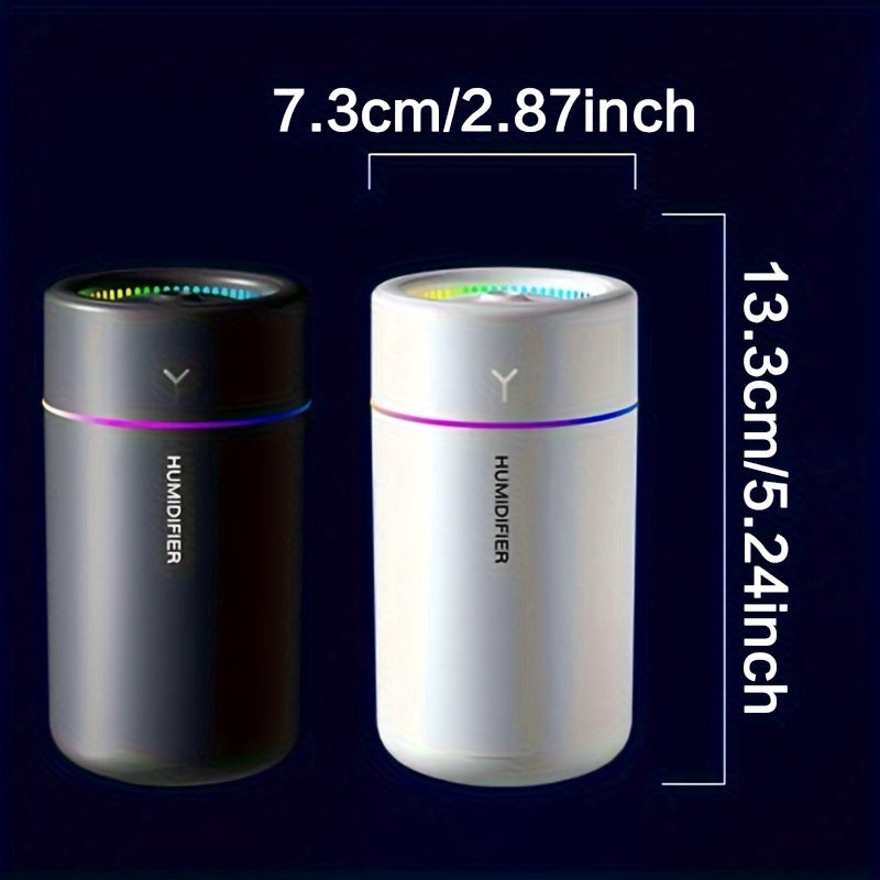 1pc Humidificador portátil USB Mini con luz nocturna LED, 2 modos de niebla, apagado automático, humidificador de aire ultrasónico silencioso para escritorio, coche, hidratación de la piel, regalo para niños/estudiantes/amantes para San Valentín/Hallowee