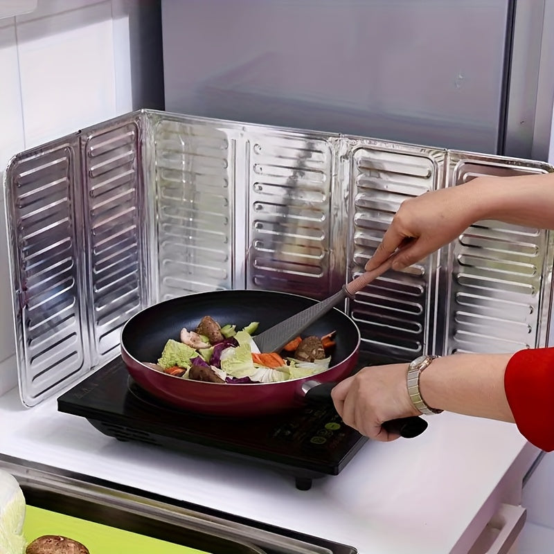 1pc Cubierta de Salpicaduras para Estufa de Aluminio - Protector Resistente al Calor y Aceite, Deflector Anti-Salpicaduras de Grasa, Baffle No Comestible para Estufas de Gas/Eléctricas & Freidoras Profundas, Accesorio Esencial para Prevenir Quemaduras y