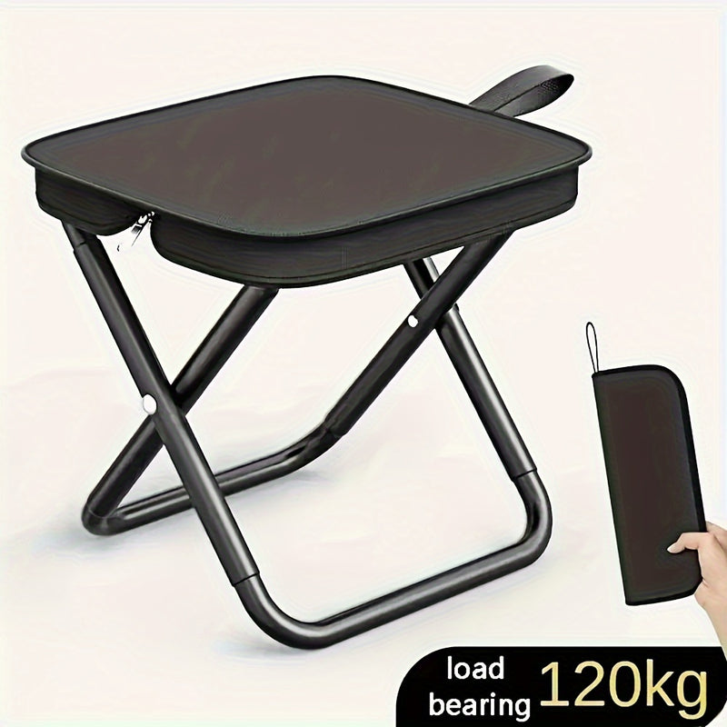 Taburete Plegable de Aleación Ligera con Marco - 1pc Portátil para Acampar y Picnic al Aire Libre con Mochila, Ideal para Adolescentes, Accesorios de Pesca