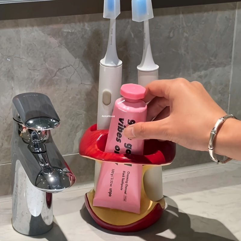 Portacepillos y vaso con forma de manzana innovador, opciones de tres o cuatro agujeros, versátil para el hogar, duradero y resistente