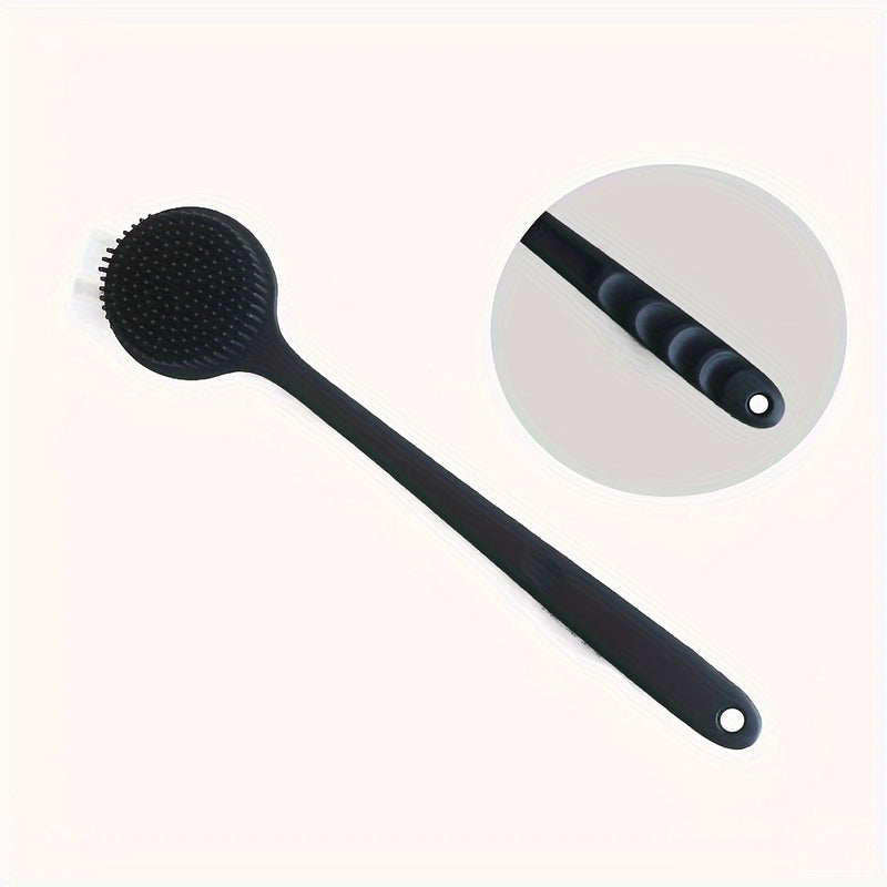 Exfoliador de espalda ergonómico de silicón suave, cepillo de baño con mango largo para limpieza suave, diseño en forma de S para limpieza dirigida, ideal para spa y ducha, cepillo para ducha