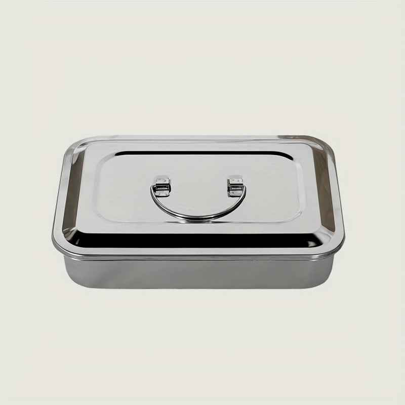 Caixa de desinfección de acero inoxidable, bandeja para herramientas, dos opciones sin agujeros y con orificios de ventilación, resistente a la corrosión, ideal para almacenar herramientas de uñas, tatuajes, instrumentos dentales, etc