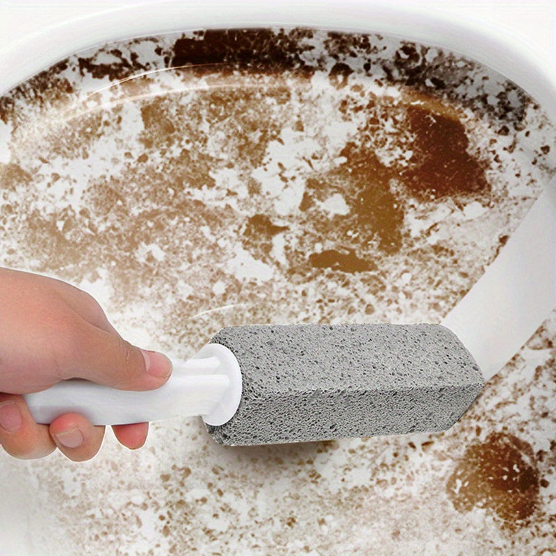 1pc Lavadora de piedra para baño con mango - cepillo removedor de incrustaciones, utilizado para inodoros, azulejos y cocinas - mango ergonómico, eliminador de impurezas difíciles, calcio, hierro y óxido, cepillo limpiador de ducha