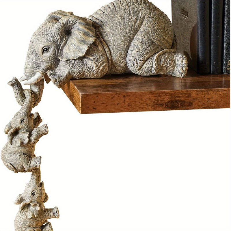 3 piezas de adornos colgantes de elefante en resina - Decoración creativa para paredes de habitación o entrada, pintados a mano con cuidado, decoración adorable para mascotas, ¡creando un ambiente cálido y acogedor en el hogar!