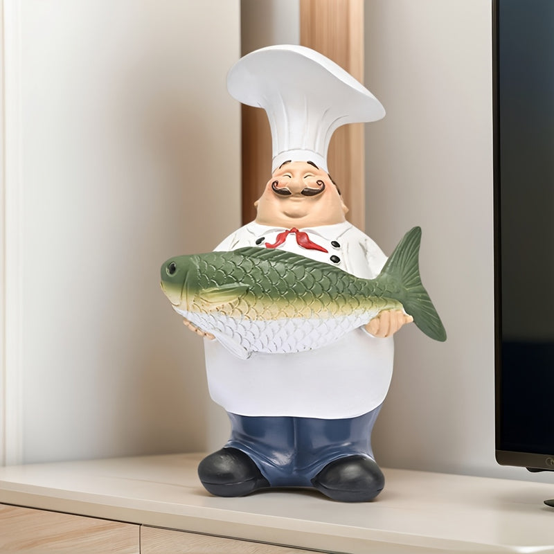 1pc Estatua de Chef al Estilo Europeo, Decoración para Cocina y Comedor, Adorno para Hogar o Dormitorio, Recuerdo de Jubilación
