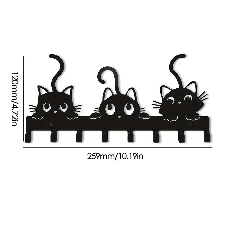 Gancho Para Llaves De Gato De Hierro, Soporte Para Llaves De Pared De Metal De Moda, Organizador De Almacenamiento De Fácil Instalación Para El Hogar, La Sala De Estar Y El Dormitorio, Regalo Ideal Para El Estreno De Una Casa