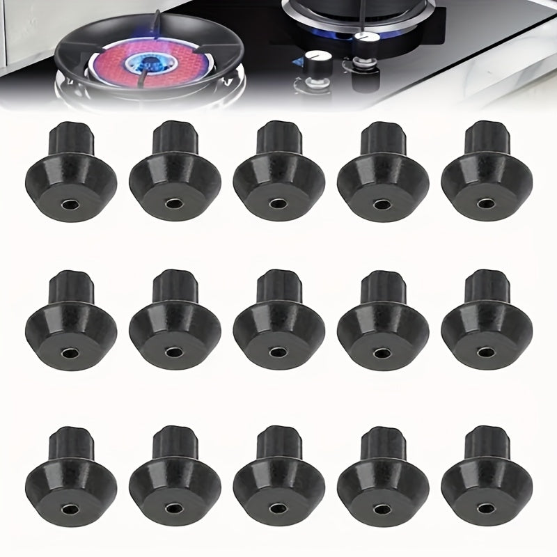 16 piezas de Pies Antideslizantes para Rejilla de Quemador de Estufa de Gas - Piezas de Repuesto Negras para Cocinar con Seguridad, Compatibles con Hornos de Gas, Fácil Instalación para un Desempeño Suave en la Plancha