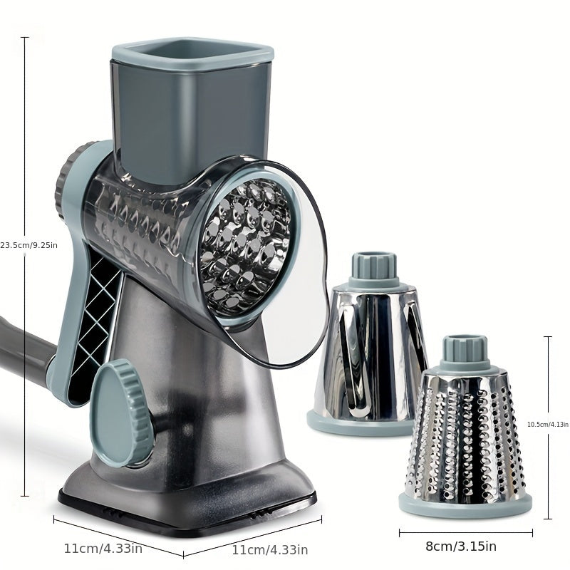 KEOUKE Rallador multiusos para queso y verduras con recipiente - Plástico duradero, superficie de rallado afilada, ideal para uso en cocina, ralla el queso perfectamente para desayuno, brunch y más.