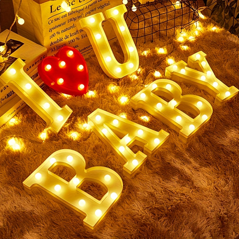 1 letra LED, altura 21.8 cm/8.58 pulgadas, letras LED con batería para lámparas nocturnas, bodas, cumpleaños, graduaciones, fiestas, decoración navideña y decoración del hogar