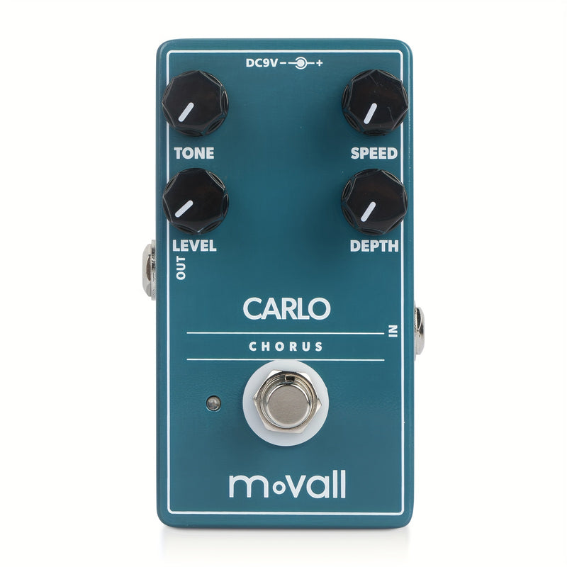 MOVALL MP112 Carlo Chorus Pedal de Efectos para Guitarra Analógica - Aleación de Aluminio, Diseño Azul y Blanco, Control de Manivela, No Requiere Batería, Ideal para Actuaciones en Vivo y Sesiones de Grabación, Accesorio para Actuaciones en Vivo | Pedal