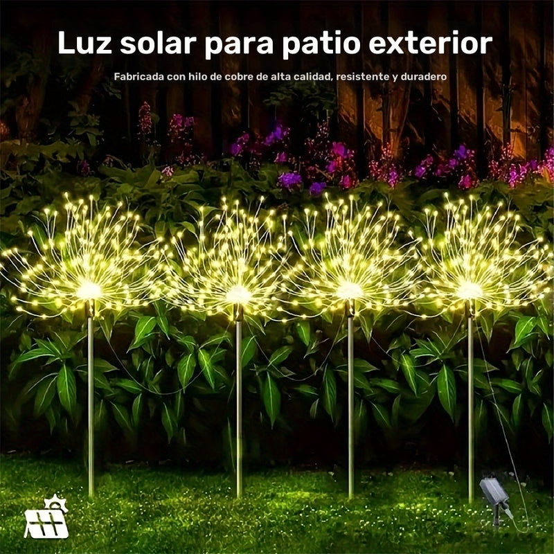 4 luces solares para jardín al aire libre, 4 luces solares LED para césped con 8 modos de iluminación, luces de tierra táctiles, luces solares para césped con iluminación ajustable, decoración de hogar, temas de vacaciones, camping, RVs.