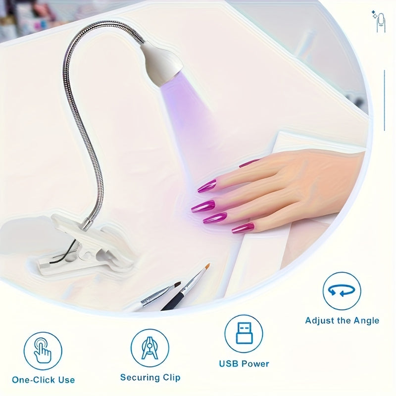 Lámpara LED alimentada por USB MOMMED con brazo metálico flexible - Ideal para curar uñas, manicuras DIY y decoración del hogar - Regalo perfecto para Navidad y cumpleaños, lámpara de cuidado de uñas | Estética moderna | Construcción duradera de plástico