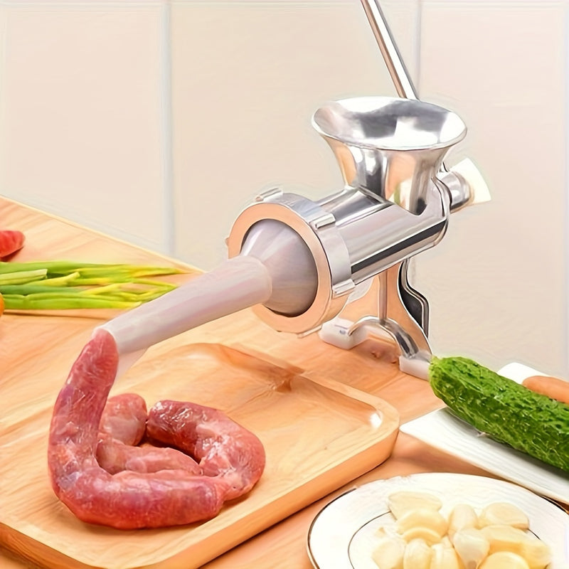 Mezclador de carne y verduras manual - Herramienta de acero inoxidable versátil para preparación de alimentos, accionado a mano con soporte para mesa, no eléctrico, ideal para uso doméstico o comercial, mezclador de alimentos