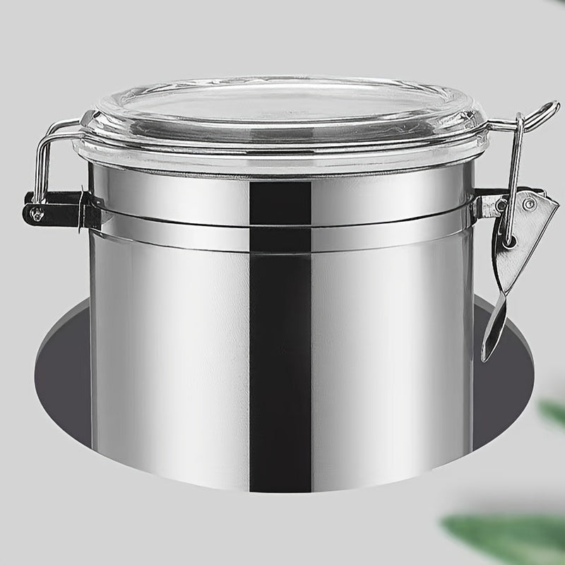 Juego de 4 Contenedores Sellados de Acero Inoxidable para Café, Caramelos, Frutas Secas y Té