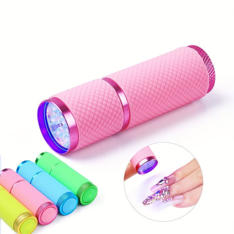 Linterna portátil mini con 9 cuentas de lámpara para esmalte de uñas de secado rápido y gel, y fotografía