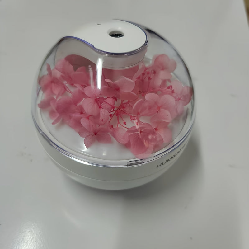 Humidificador USB con flores eternas - Purificador de aire silencioso de 220 ml con aromaterapia para hogar, oficina y escuela, sin batería, alimentado por USB