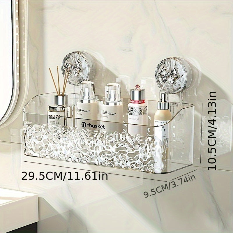 Organizador de Baño con Ventosa de Fácil Instalación - Cesta de Almacenamiento Montada en la Pared para Artículos de Aseo, Sin Necesidad de Taladrar, Decoración de Regalo para Navidad/Halloween