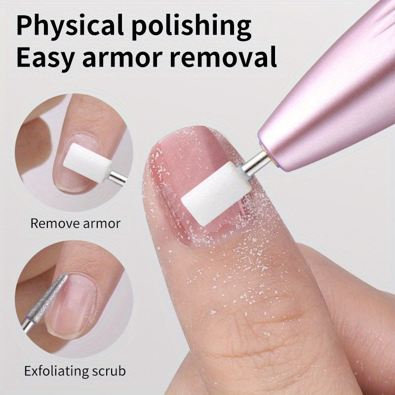 Polidor de uñas portátil, conjunto completo de polidores de uñas eléctricos con ruido estable visualizado y larga vida útil de la batería. Polidor de uñas portátil, adecuado para uso en casa y salón.