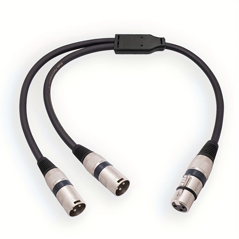 1pc Divisor de Audio Profesional XLR, Cable Adaptador Macho a Hembra de 19.69", Compatible con Mezclador, Cámara, Amplificador, Caja de Sonido, Micrófono, Amplificador de Potencia - Metal, Negro/Rojo/Azul, para PC