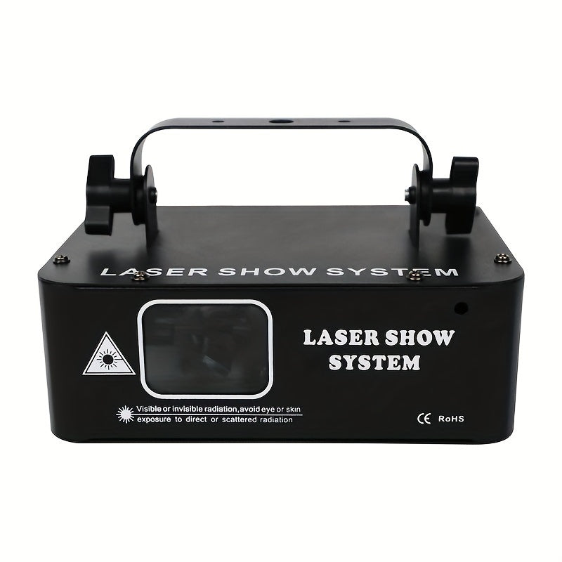 1pc YSH 500mW Proyector de haz láser RGB, luces de fiesta de discoteca activadas por sonido con controlador DMX, lámpara de animación desmontable para techo para nightclub, bar, boda, karaoke, decoración de Halloween, Navidad - Control de botón, 110-130V