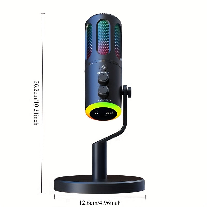 Micrófono de escritorio profesional USB para computadora de escritorio, micrófono de condensador para juegos electrónicos, grabación de conferencias de voz y radio, máquina todo en uno con soporte, adecuado para computadoras de PC, ASMR, grabación, trans