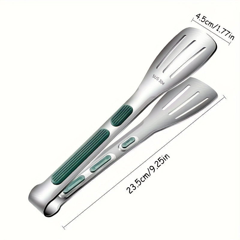 1 pinza para servir de acero inoxidable, agarre antideslizante, pinza para alimentos, ensalada, pan, herramienta para cocinar parrilla de barbacoa, accesorio de cocina