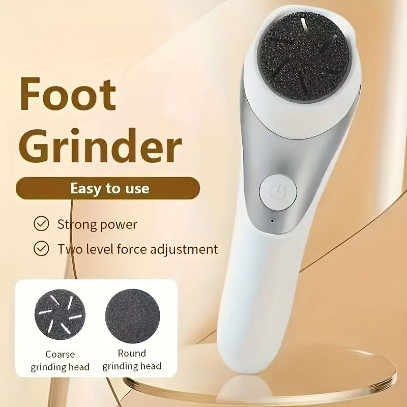 Limpiador de Pies Eléctrico Portátil con Doble Cabezal Recargable USB, Kit Práctico para el Cuidado de los Pies y Regalo Perfecto para Pedicura, Incluye Batería Recargable de 700mAh