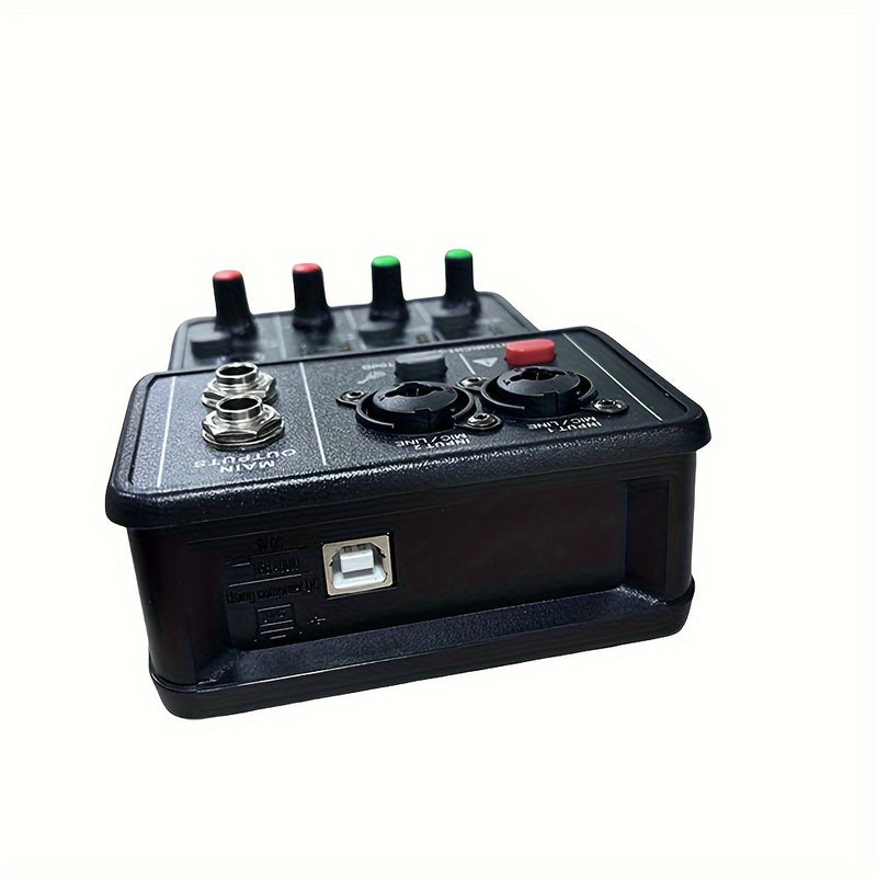 Interfaz de audio USB de 2 canales con enchufe para micrófono, control de volumen y salida de monitor - Tarjeta de sonido plug & play para grabación de computadora, producción de música, estudio en casa, consola de mezcla USB mini, dispositivo de grabaci