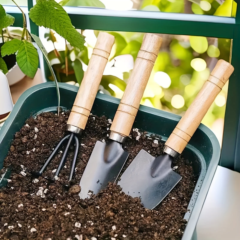 Juego de 6 Piezas para Jardinería de Suculentas, Herramientas para Flores en Macetas Domésticas, Kit de Rastrillo y Azada de Hierro para Plántulas, Esenciales Portátiles para Cuidado del Jardín en Espacios Pequeños y Jardineros Principiantes, Diseño Comp