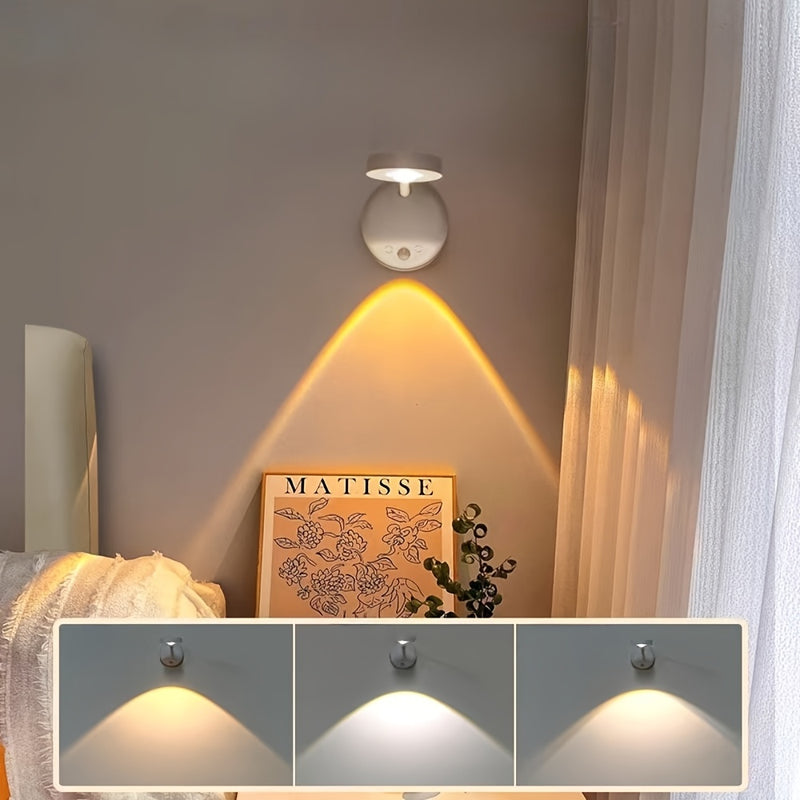 Iluminación de escaleras de alta luminosidad, luz automática con sensor de movimiento, lámpara de pared recargable USB, luz nocturna inalámbrica, ideal para escaleras y pasillos