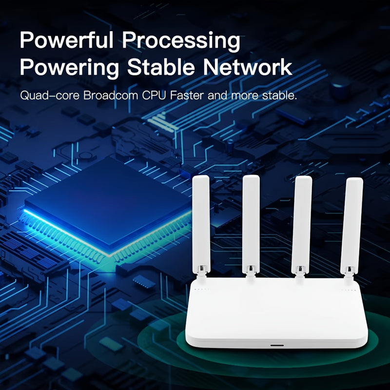 Ruta de doble banda AX1800, con 4 puertos Ethernet - WiFi de alta velocidad de 5GHz, admite hasta 32 dispositivos, compatible con EasyMesh, alto rendimiento, gran ganancia, alta sensibilidad de recepción, amplio ancho de banda, baja latencia, alta densid