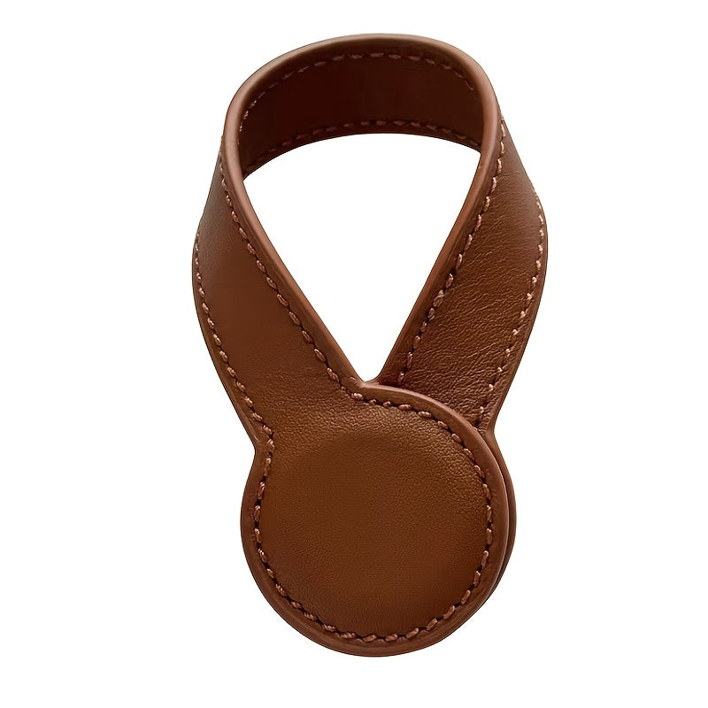 Pack de 1 Gancho Magnético para Sombreros en Cuero Sintético - Colgador Portátil Montado en la Pared para Bolsos, Cierre Magnético Seguro, Diseño Duradero y Elegante para Carteras, Accesorios de Viaje, Organizador de Sombreros | Diseño Elegante | Textura