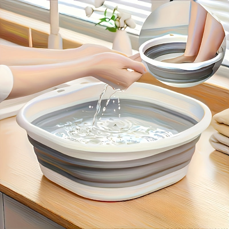 1-Pack Cubeta Plegable Resistente - Lavabo Portátil para Lavar Manos y Pies, Ahorra Espacio, Ideal para Hogar, Viajes, Residencias o Camping - Sin Necesidad de Electricidad, Fácil de Limpiar y Guardar, Diseño Compacto y Construcción Robusta