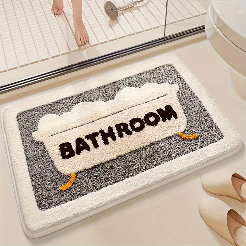 1pc Alfombra de Baño de Dibujos Animados Glamorosa - Súper Absorbente, Secado Rápido, Engrosada, Antideslizante - Alfombra de Entrada Perfecta para el Hogar