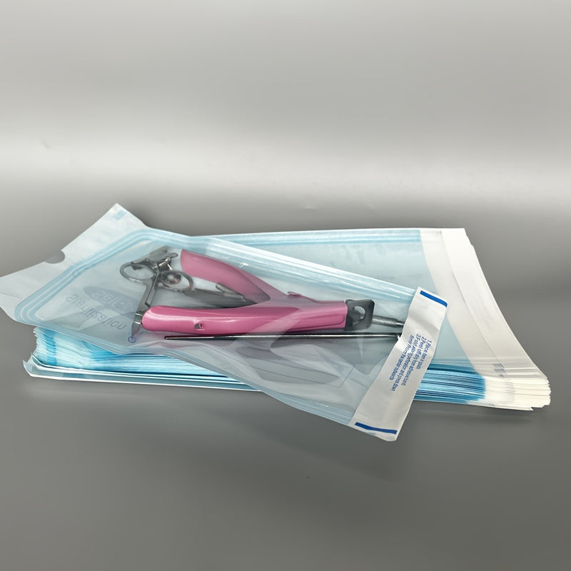 50 bolsas autosellables para manicura, transparentes y desechables, para cabezas de pulido y almacenamiento de herramientas, sin olor, no requieren electricidad ni batería, 5 tamaños, empaque de bolsas limpias