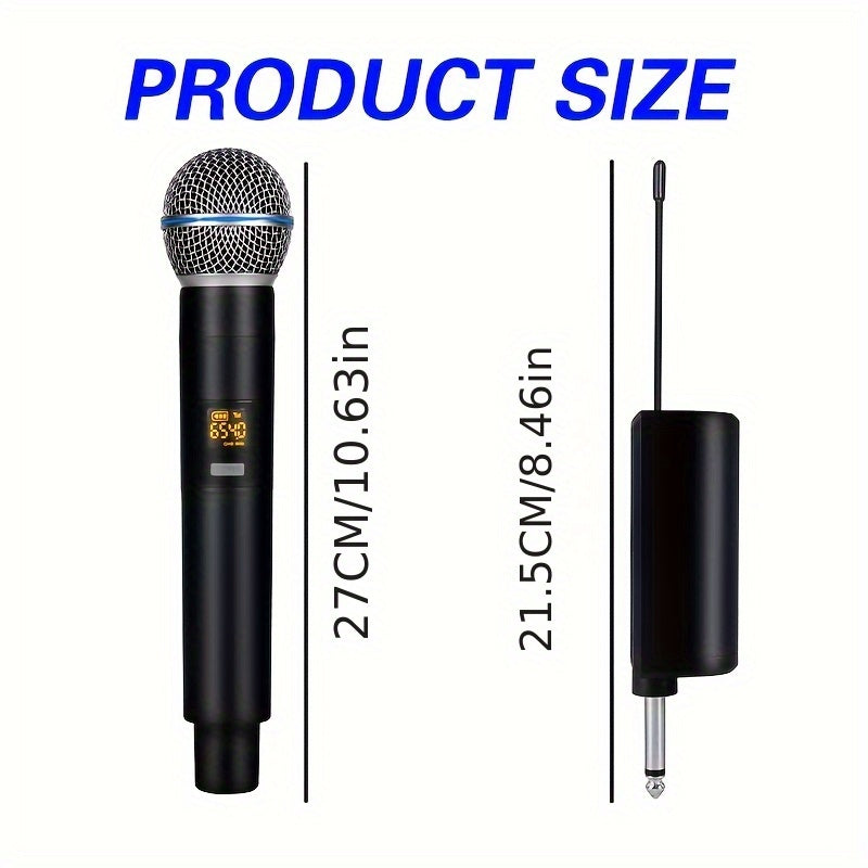 NXG Micrófono inalámbrico, sistema de micrófono de karaoke doble, equipado con un receptor recargable, conjunto de micrófono dinámico inalámbrico mini, adecuado para cantar, bodas, DJs, fiestas y discursos.