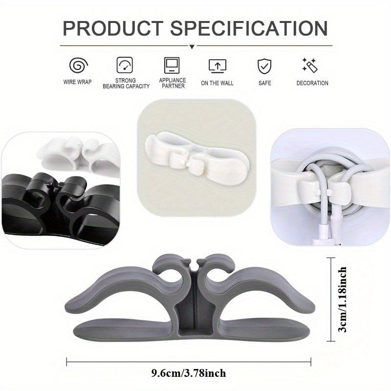 Dispositivos domésticos bien valorados; Kit de gestión de cables de 6 piezas ideal para electrodomésticos de cocina, clip de cable para montaje en pared para uso doméstico, conjunto de cable oculto, compatible con diferentes electrodomésticos como cafete
